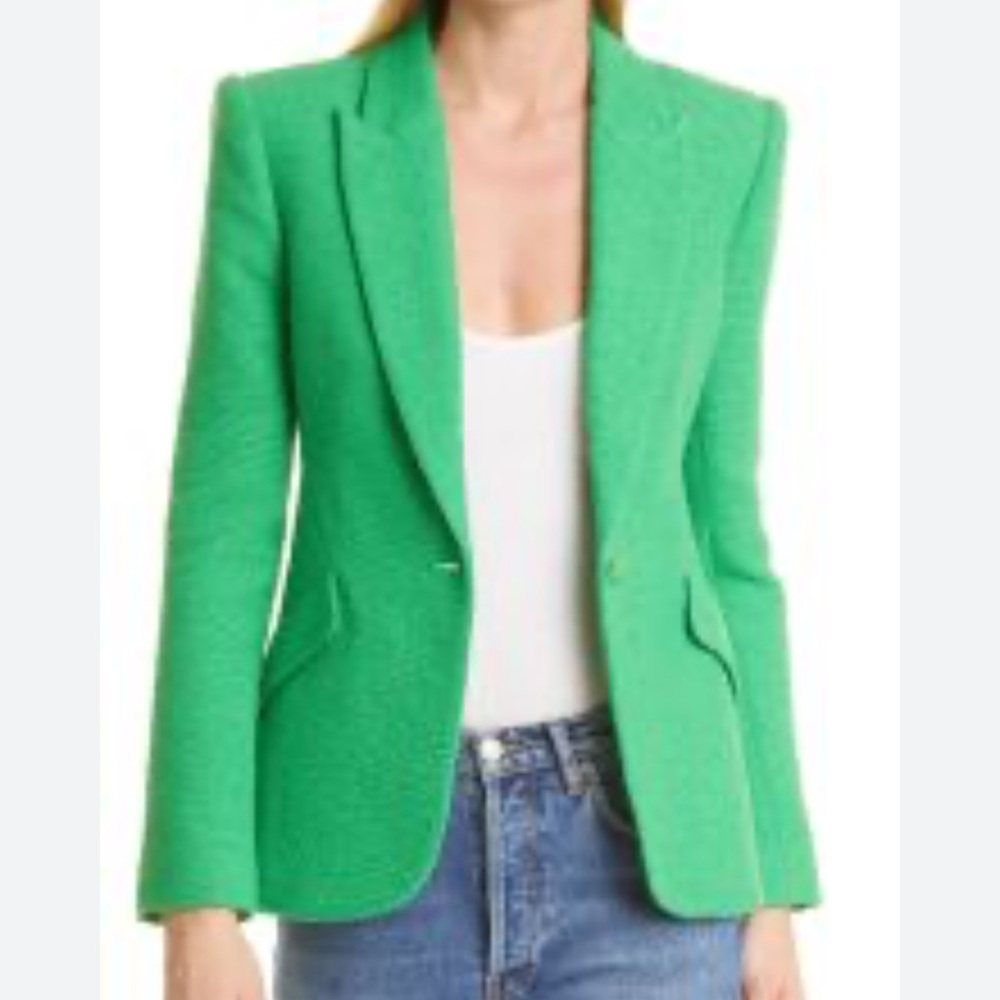 L’Agence Chamberlain Green Textured Blazer NWT